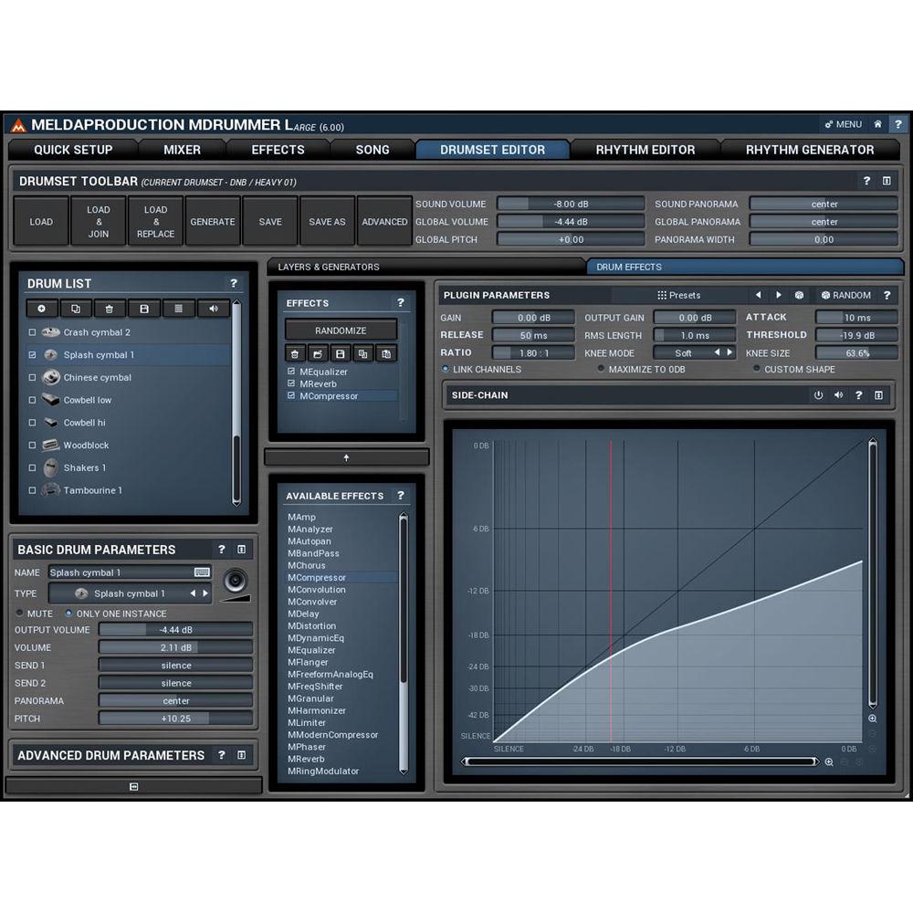 MeldaProduction MDrummer Large - Drum Machine and Virtual Drummer Software