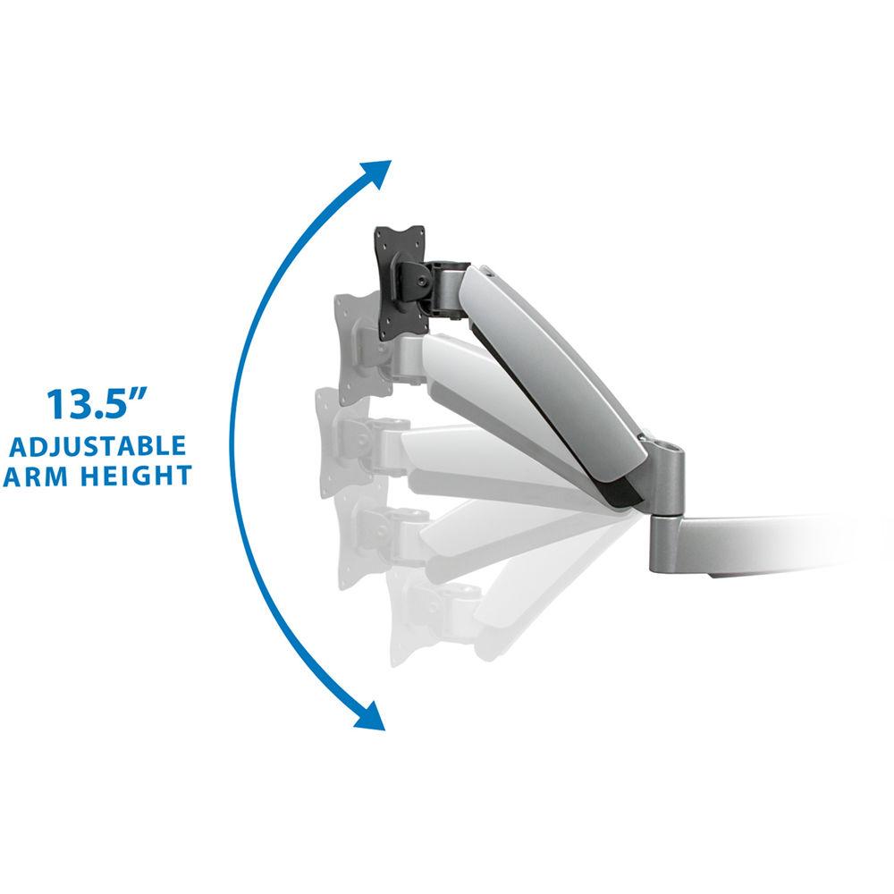 Mount-It! Height-Adjustable Monitor Desk Mount with Single Articulating Spring Arm