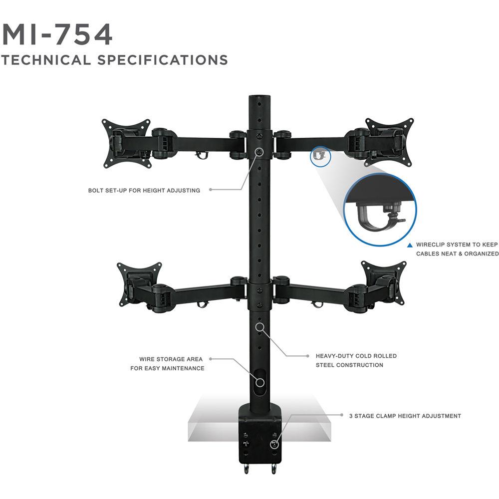 Mount-It! Quad-Arm Articulating Computer Monitor Desk Mount
