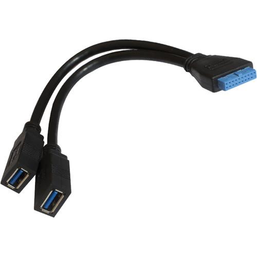 Kingwin KW-2USB3MB 2-Port Internal USB 3.1 Gen 1 Type-A Female to 20-Pin MB Adapter Cable