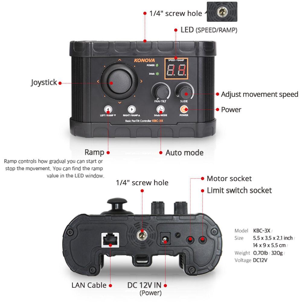 Konova Basic Pan-Tilt Controller Bundle B for 31.5" K7 Slider
