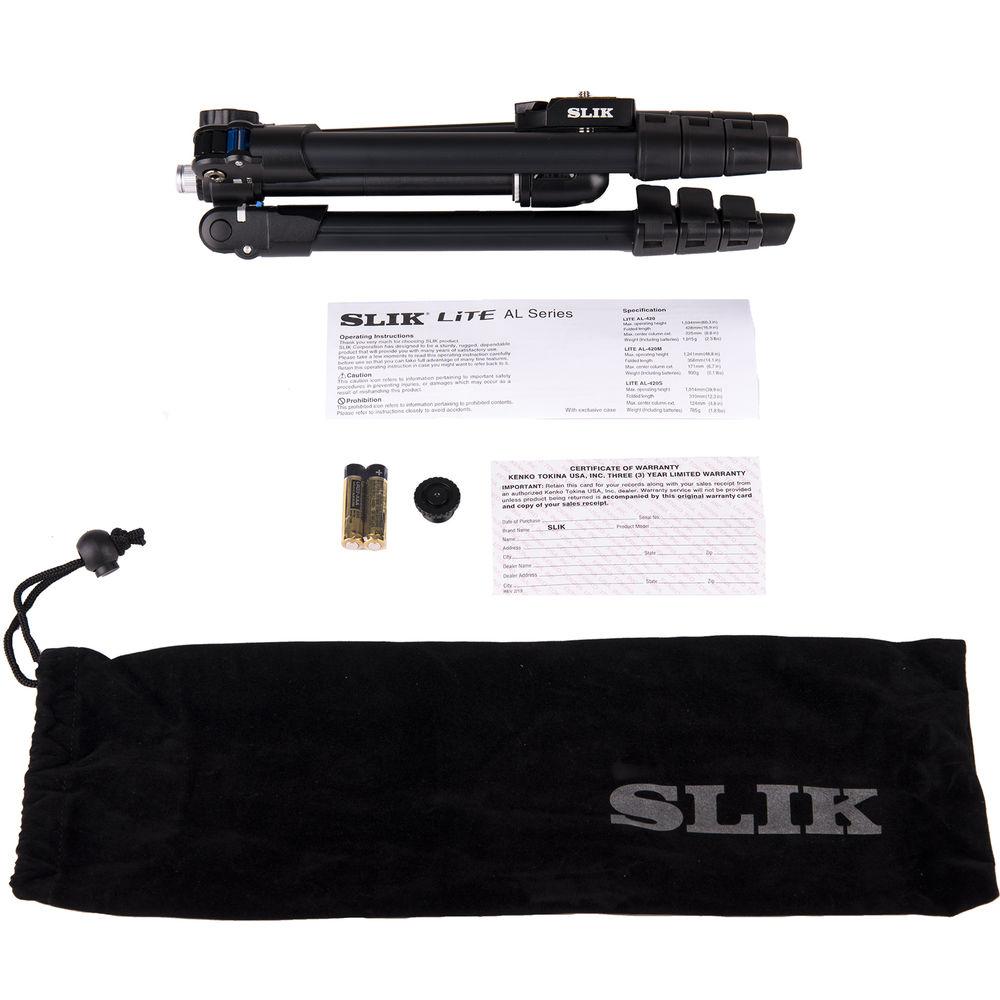 Slik Lite AL-420S Tripod with LED Center Column Flashlight