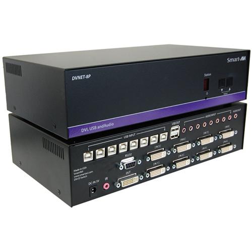 Smart-AVI DVN-8Pro 8-Port DVI-D KVM Switch with USB 2.0 Sharing