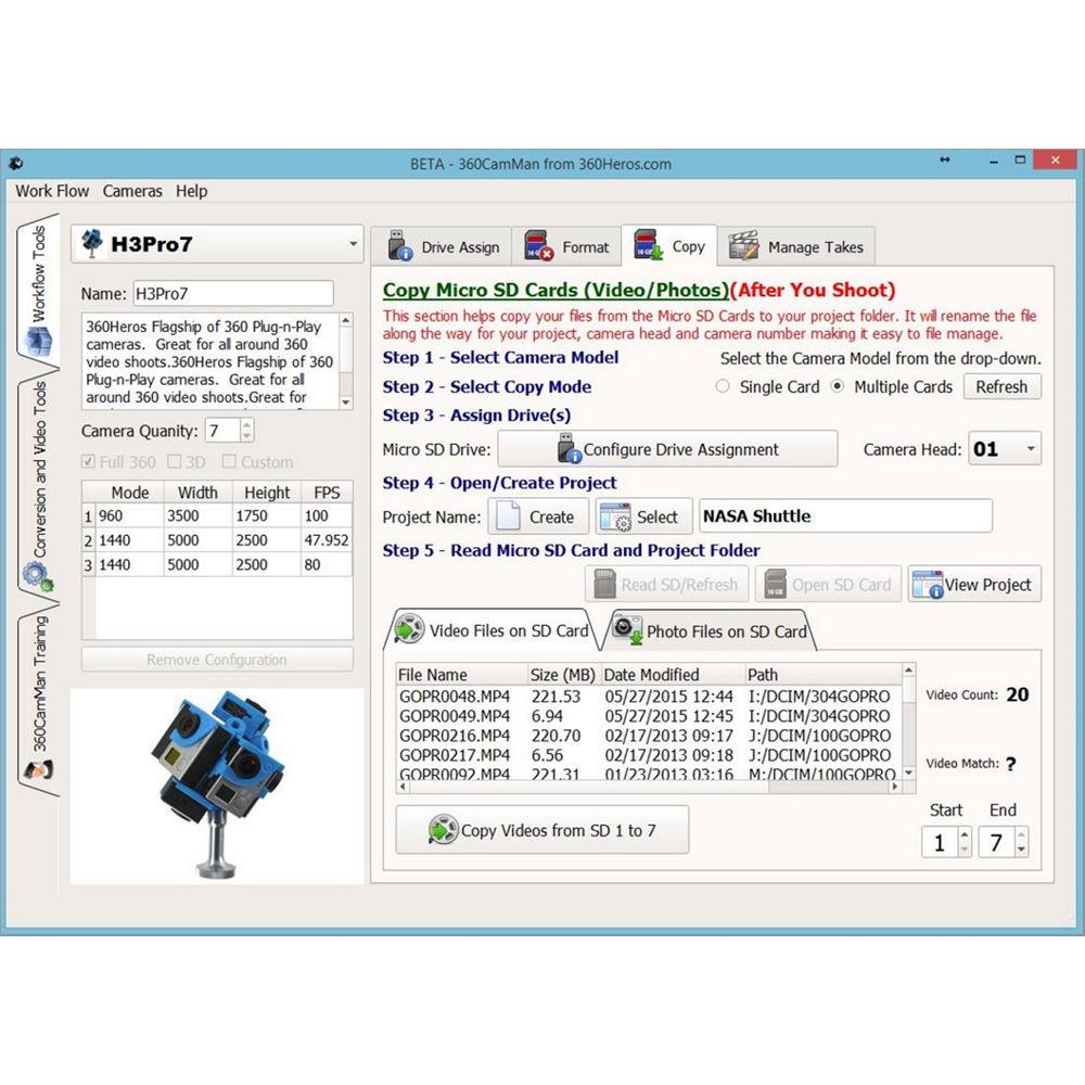 360RIZE 360CamMan V2 VR Media Management Software