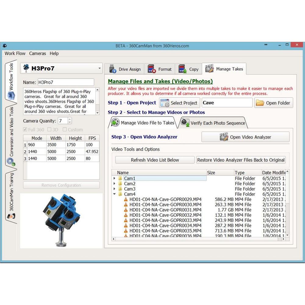 360RIZE 360CamMan V2 VR Media Management Software