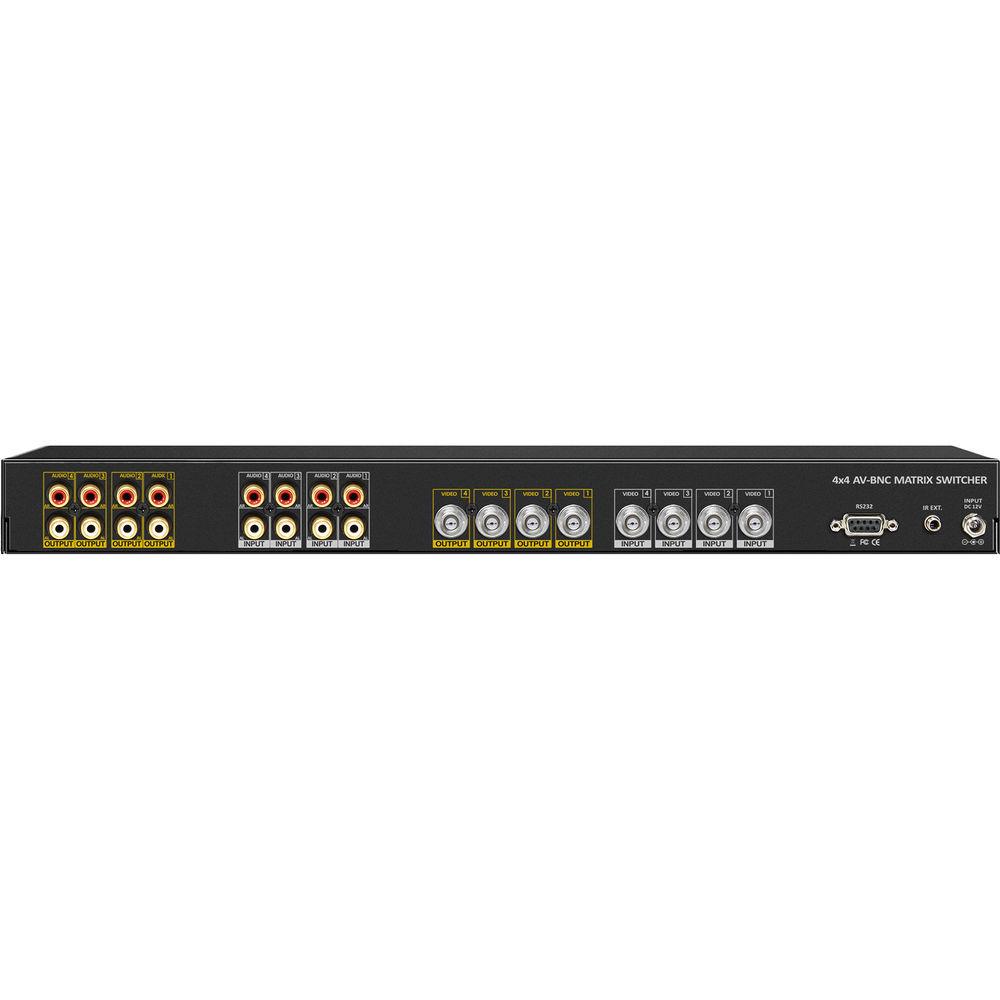 Shinybow SB-5544BNC 4x4 Composite Video & Audio Switcher with Volume Control