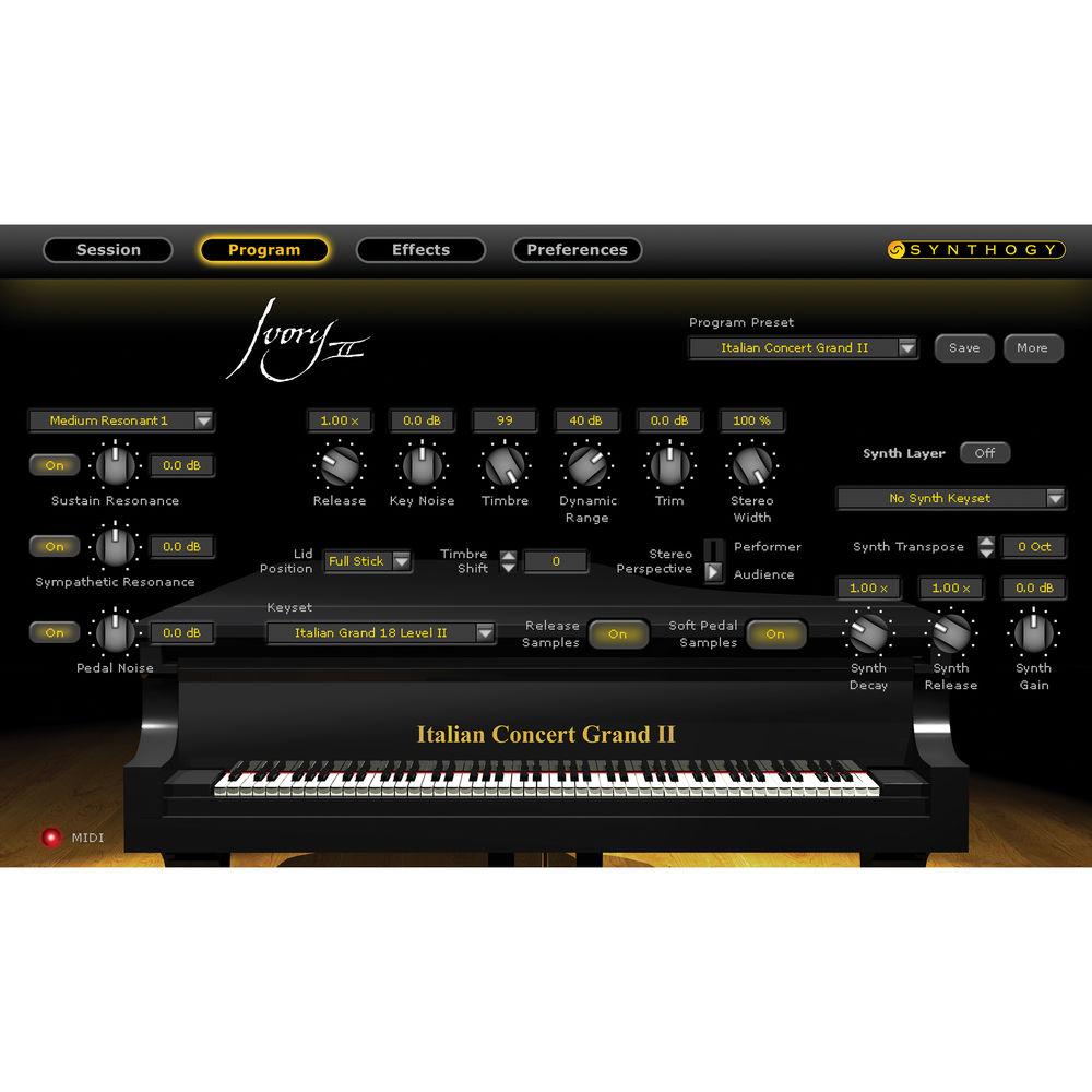 Synthogy Ivory II Italian Grand Upgrade - Virtual Instrument