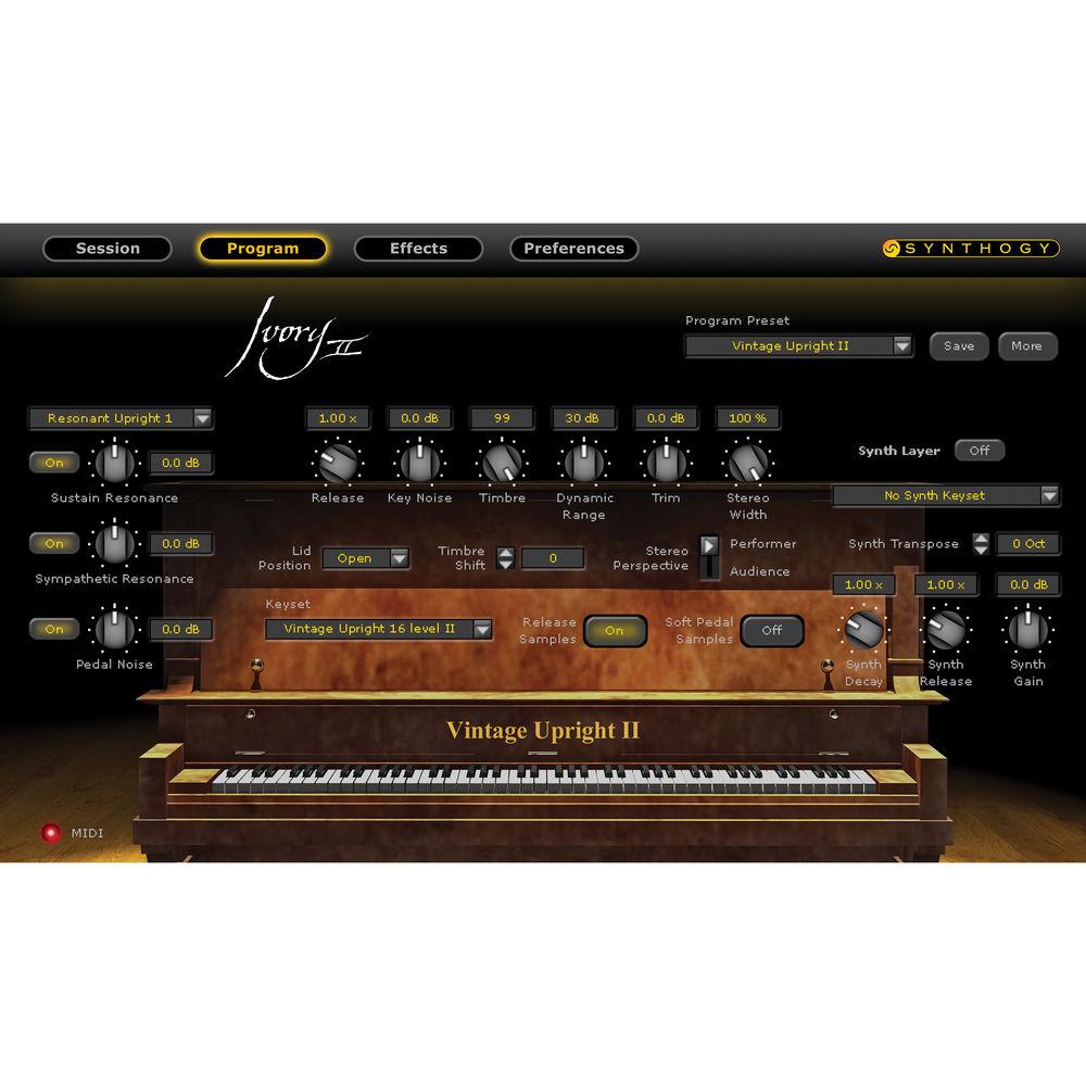 Synthogy Ivory II Upright Pianos - Virtual Instrument