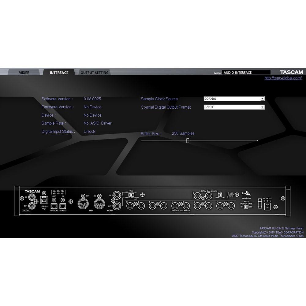 Tascam US-20x20 - USB Audio Interface with Mic Preamps Mixer