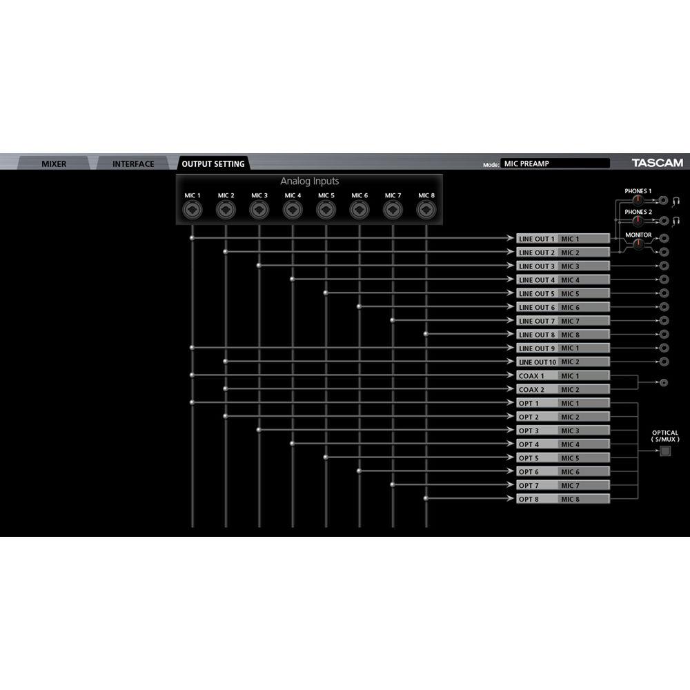 Tascam US-20x20 - USB Audio Interface with Mic Preamps Mixer
