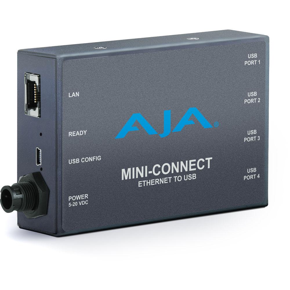 AJA Mini-Connect Ethernet to 4-Port USB Converter
