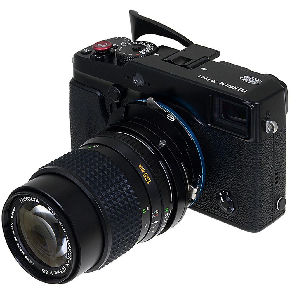 FotodioX Pro Lens Mount Shift Adapter for Minolta MD-Mount Lens to Fujifilm X-Mount Camera