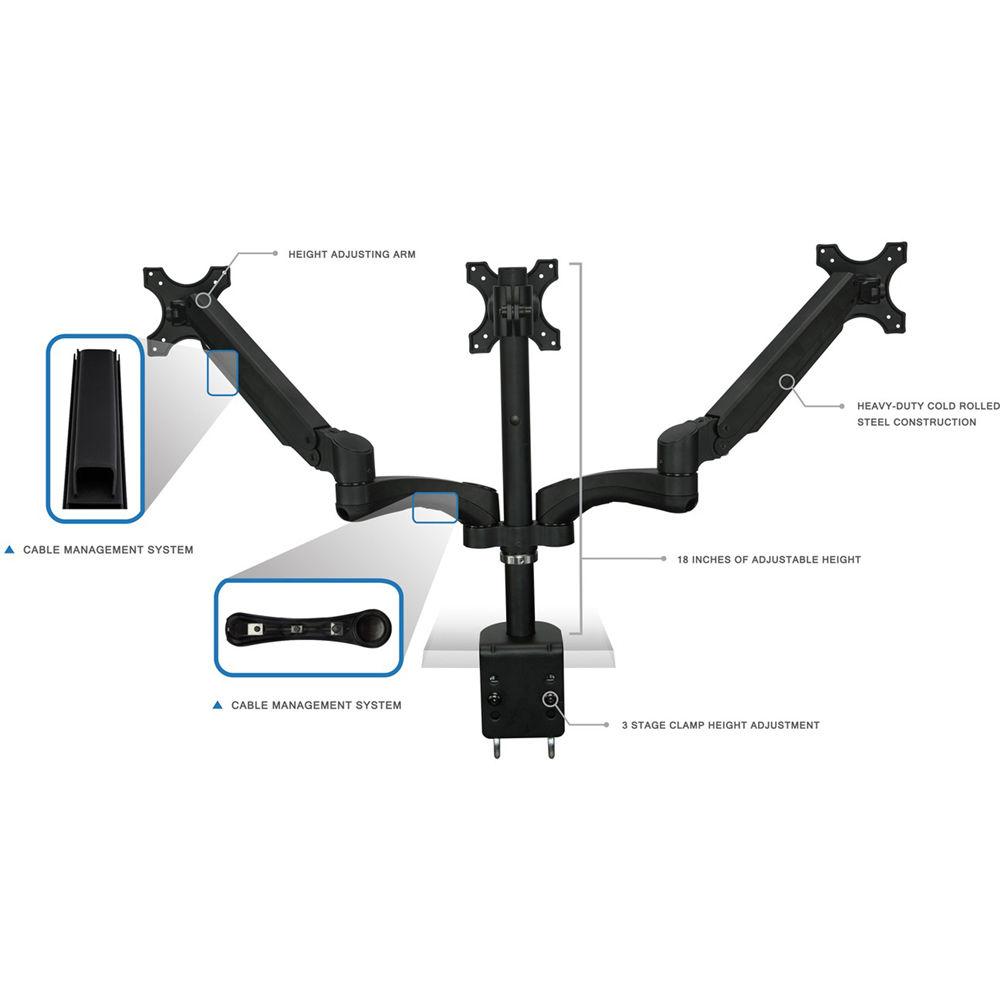 Mount-It! MI-763 Triple Spring Arm, Articulating Computer Monitor Desk Mount
