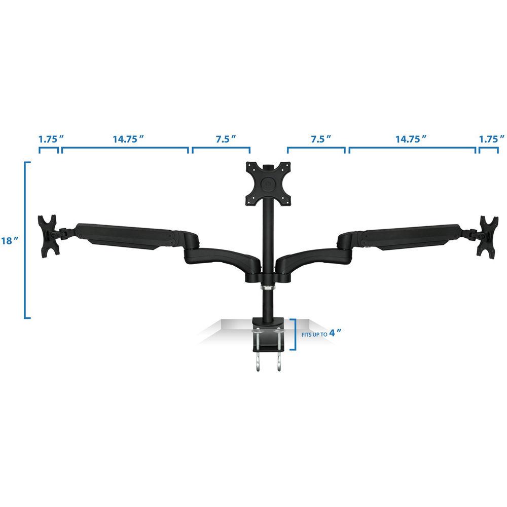 Mount-It! MI-763 Triple Spring Arm, Articulating Computer Monitor Desk Mount