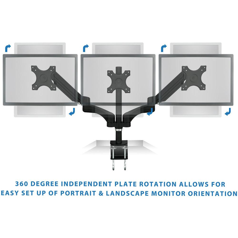 Mount-It! MI-763 Triple Spring Arm, Articulating Computer Monitor Desk Mount