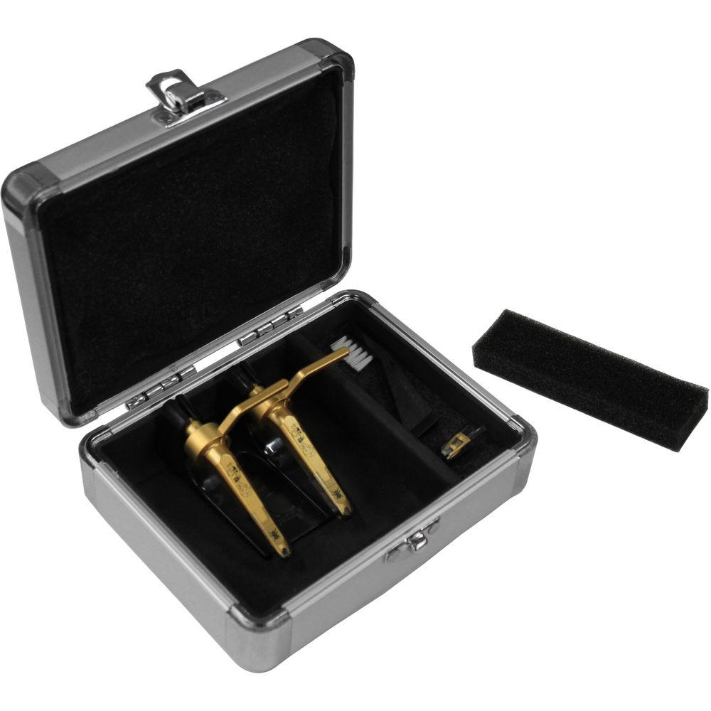 Odyssey Innovative Designs Krom PRO2 Silver Diamond Case for Two Turntable Needle Cartridges
