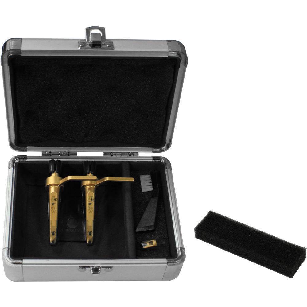 Odyssey Innovative Designs Krom PRO2 Silver Diamond Case for Two Turntable Needle Cartridges