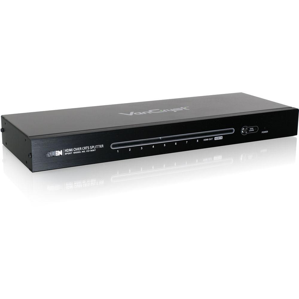ATEN VS1808T 8-Port HD Video Audio Cat5e 6 Splitter with RS-232