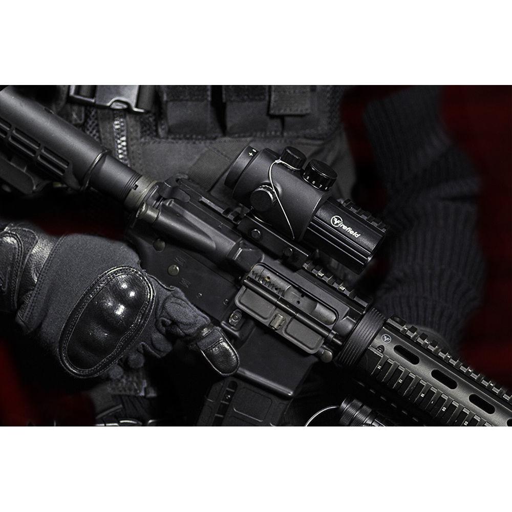 Firefield 3x30 Prismatic Sight with Red-Black Circle Dot Reticle, Lens Converter