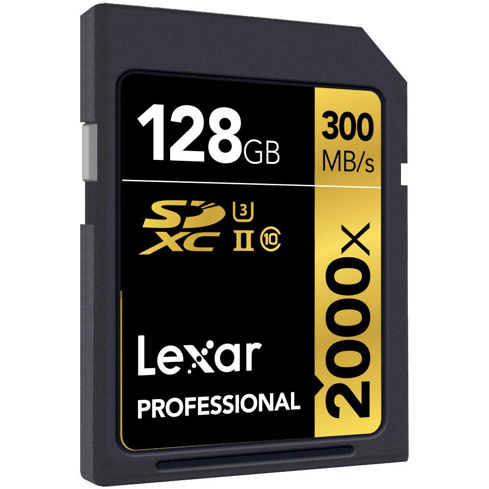 Lexar 128GB Professional 2000x UHS-II SDXC Memory Card with SD UHS-II Reader