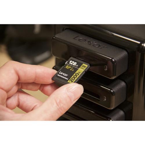 Lexar 128GB Professional 2000x UHS-II SDXC Memory Card with SD UHS-II Reader