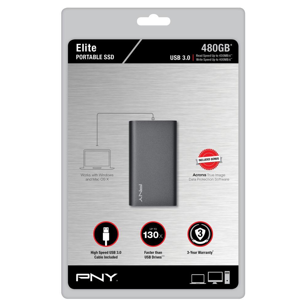 PNY Technologies 480GB Elite USB 3.0 Portable SSD