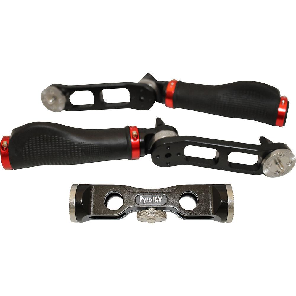 Pyro AV Sturdy Grip Rubber Handles with 360 Degree Rotation for 15mm Systems