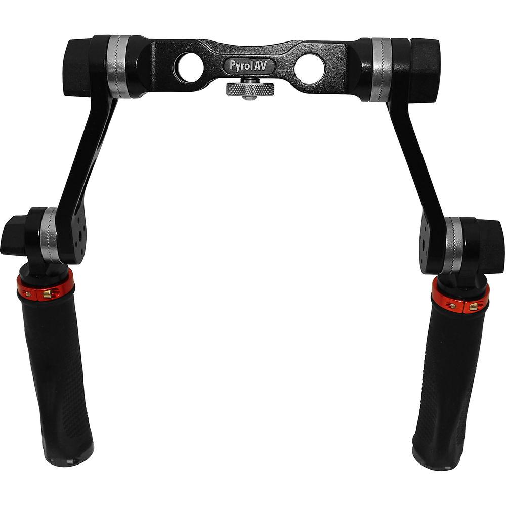 Pyro AV Sturdy Grip Rubber Handles with 360 Degree Rotation for 15mm Systems