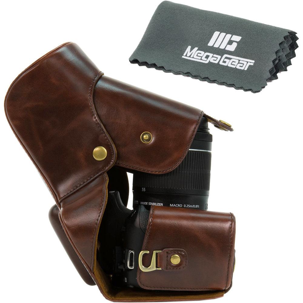 MegaGear Ever Ready PU Leather Case for Canon T6, T5i, T4i with 18-55, 18-135mm Lens