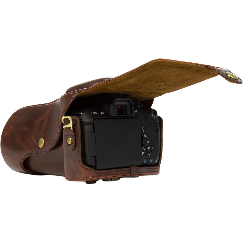 MegaGear Ever Ready PU Leather Case for Canon T6, T5i, T4i with 18-55, 18-135mm Lens