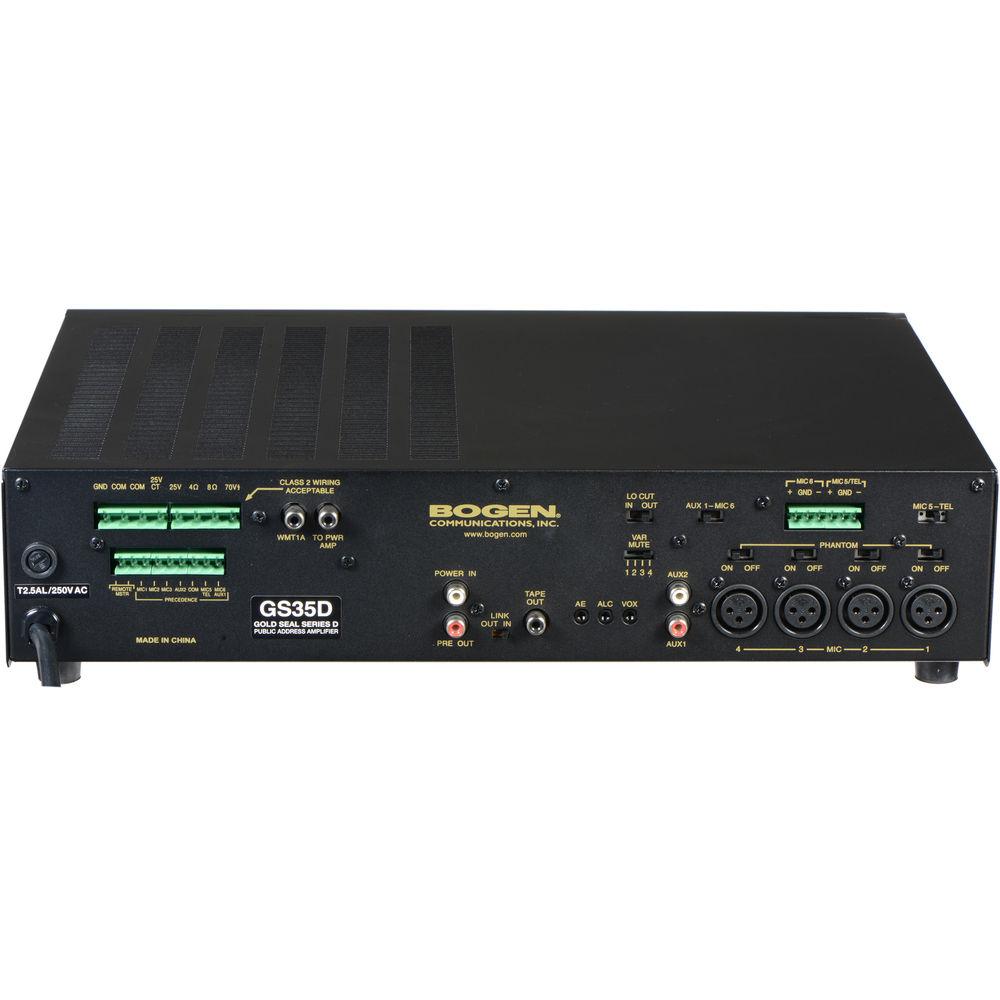 Bogen Communications Gold Seal Series GS35D 35W Public Address Amplifier