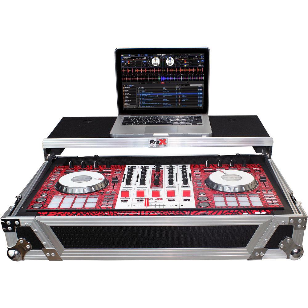 ProX Flight Case For Pioneer DDJ-SX & DDJ-SX2 Controllers with Laptop Shelf and Wheels
