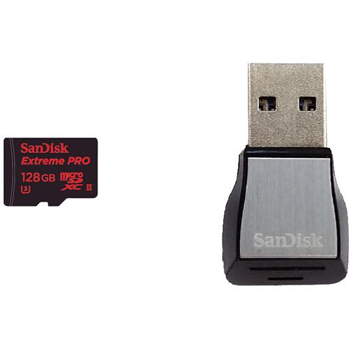SanDisk 128GB Extreme PRO UHS-II microSDXC Memory Card with USB 3.0 Adapter
