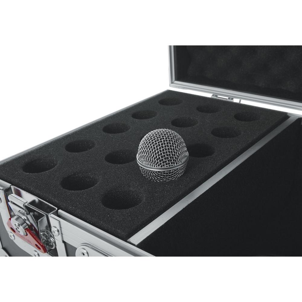 Gator Cases G-Tour M15 15 Drop ATA "Tour Style" Mic Flight Case - for 15 Microphones and Accessories