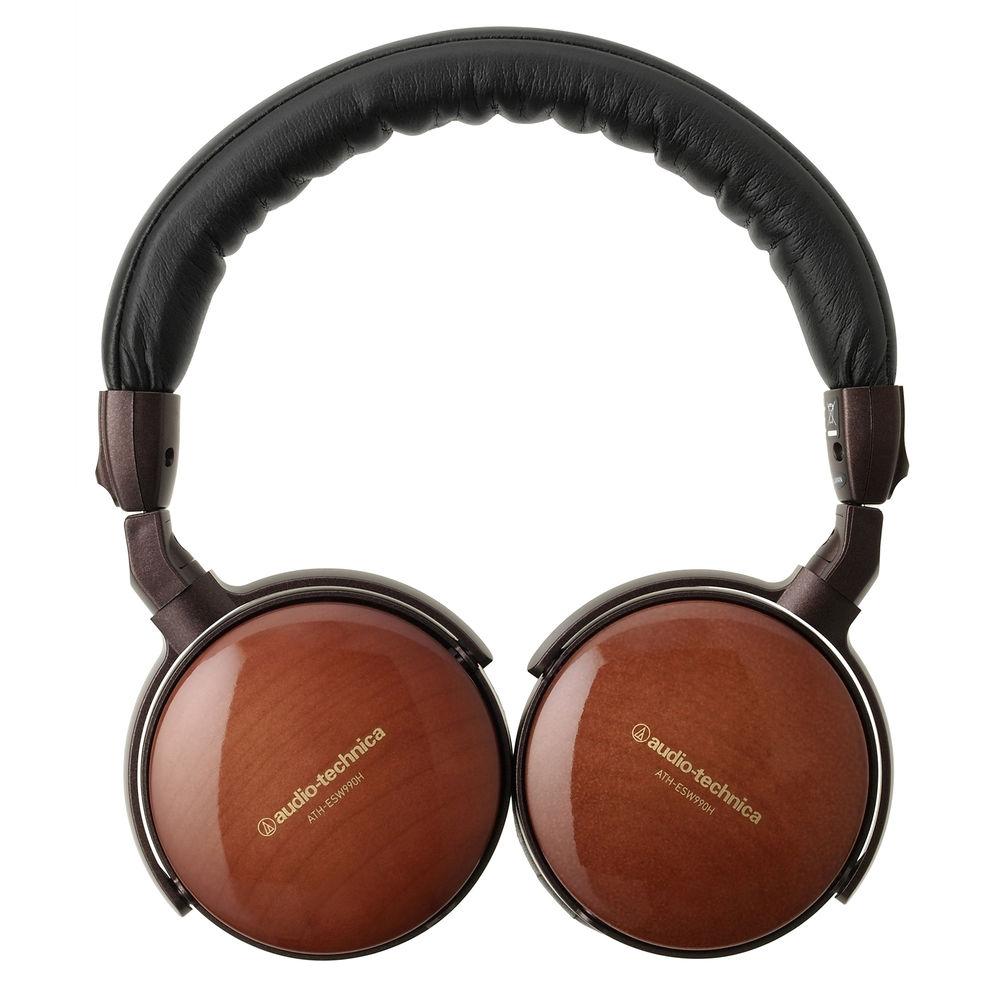 Audio-Technica Consumer ATH-ESW990H Portable Wooden On-Ear Headphones