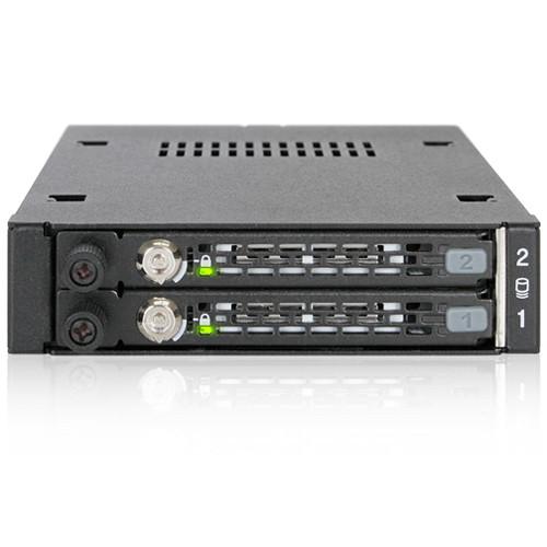 Icy Dock ToughArmor 2 x 2.5" SATA SAS HDD & SSD Mobile Rack for 3.5" Front Device Bay