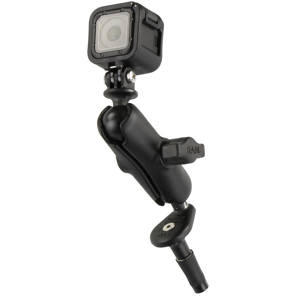 RAM MOUNTS Fork Stem Mount, Double Socket Arm, & 1" Diameter Ball with Custom GoPro Hero Adapter