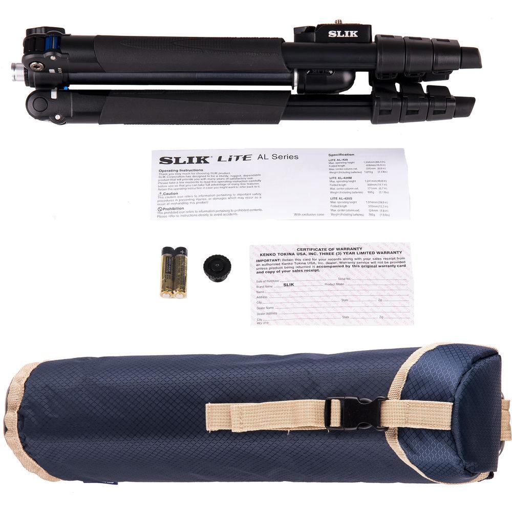 Slik Lite AL-420 Tripod with LED Center Column Flashlight