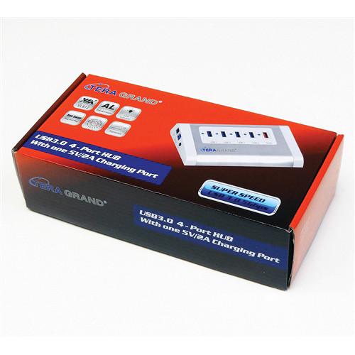 Tera Grand 4-Port USB 3.0 Hub with Charging Port and Power Adapter
