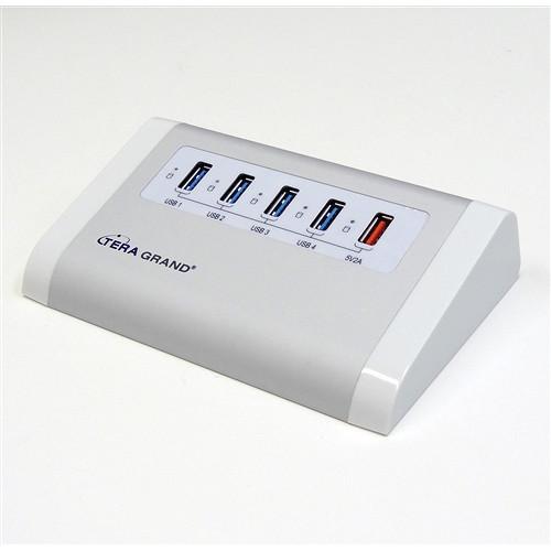 Tera Grand 4-Port USB 3.0 Hub with Charging Port and Power Adapter