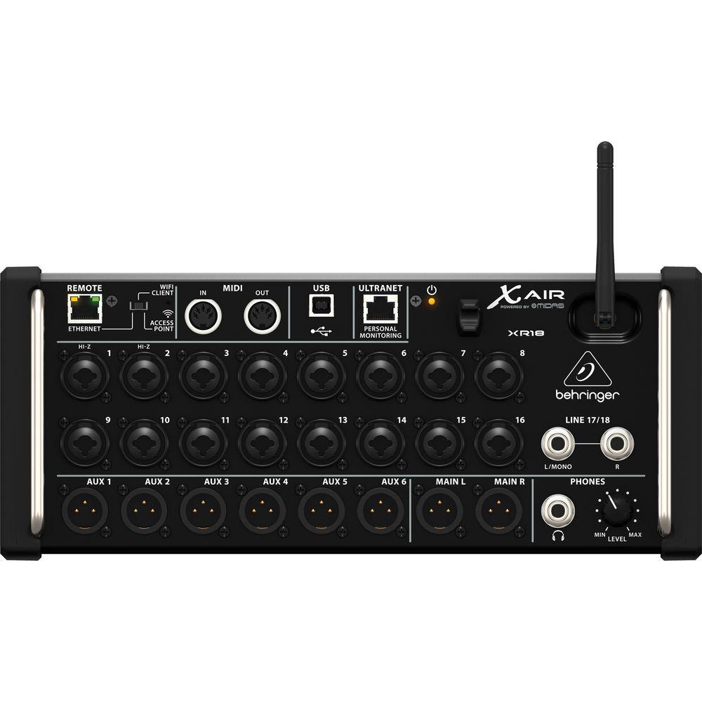 Behringer X Air XR18 18-Input Digital Mixer for iPad Android Tablets with Wi-Fi and USB Recorder