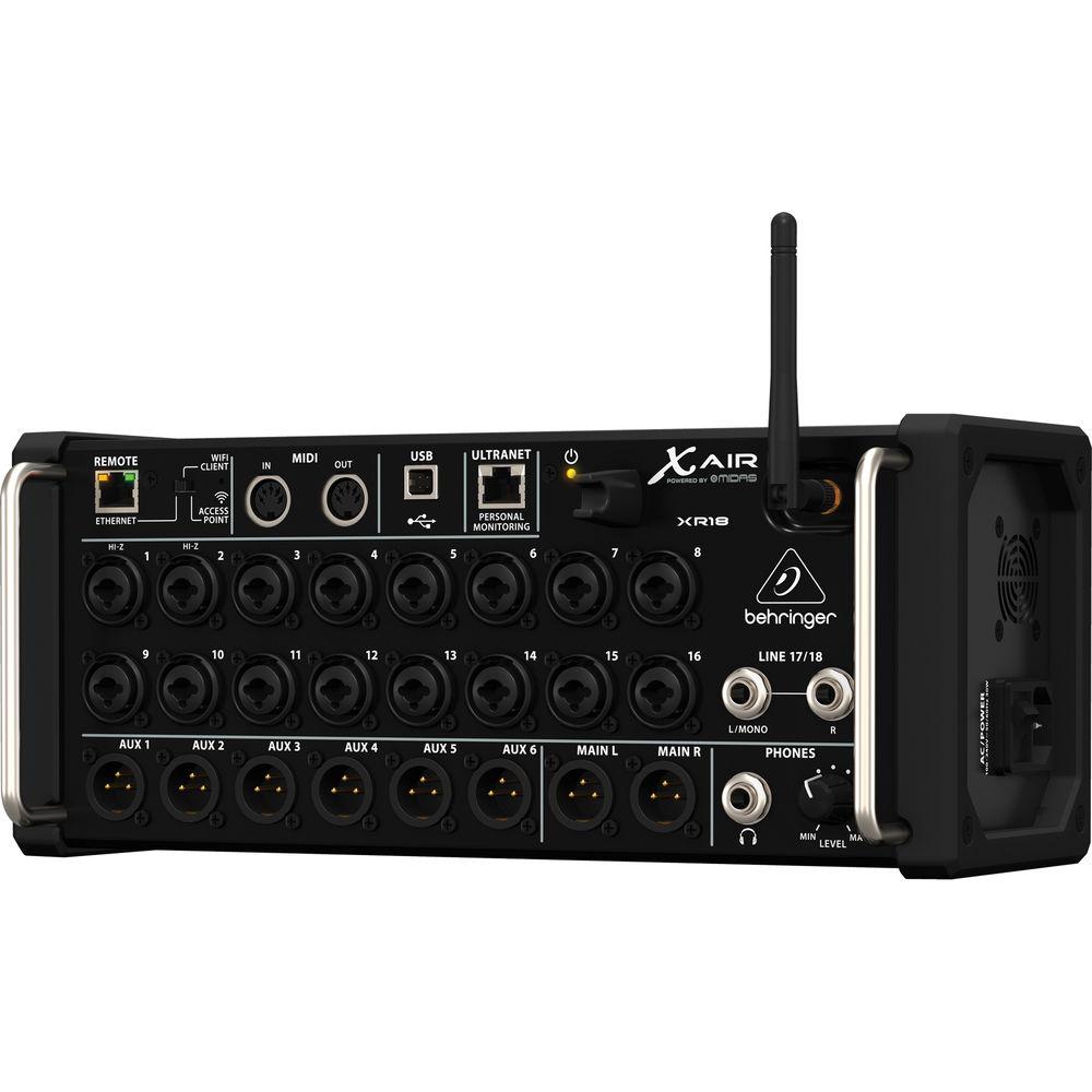 Behringer X Air XR18 18-Input Digital Mixer for iPad Android Tablets with Wi-Fi and USB Recorder