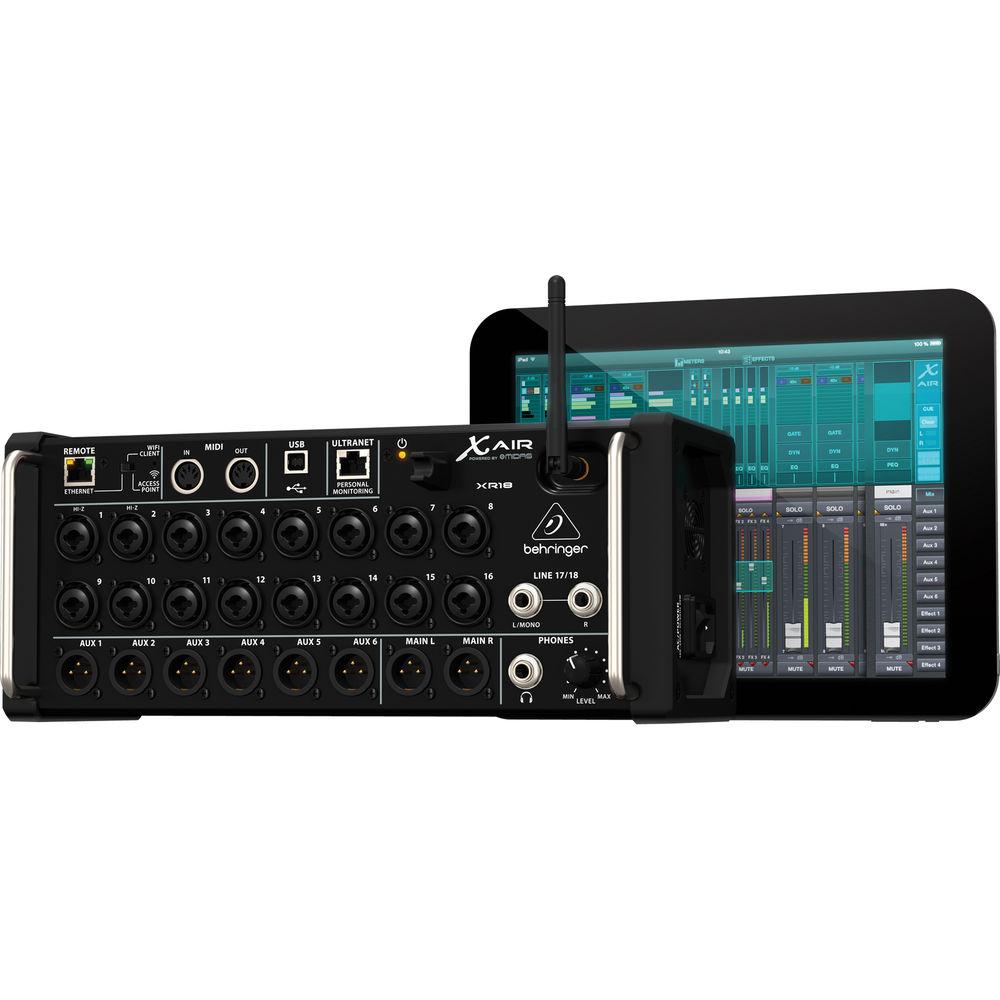 Behringer X Air XR18 18-Input Digital Mixer for iPad Android Tablets with Wi-Fi and USB Recorder