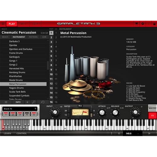 IK Multimedia Cinematic Percussion - SampleTank 3 Virtual Instrument