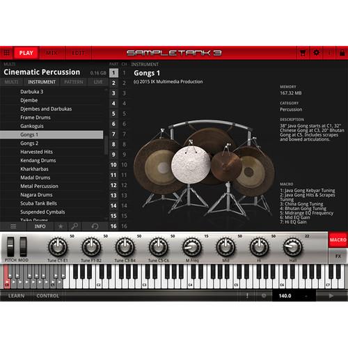 IK Multimedia Cinematic Percussion - SampleTank 3 Virtual Instrument