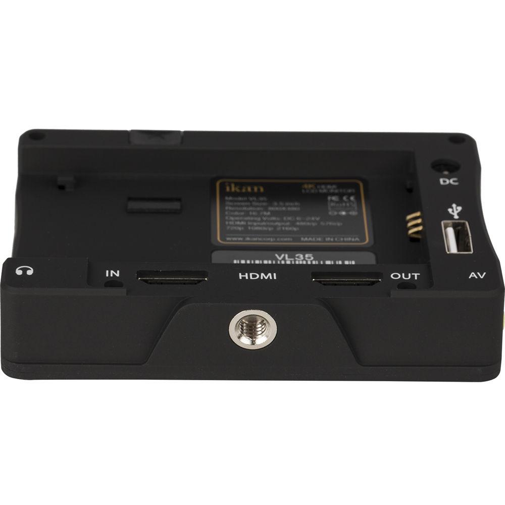 ikan VL35 3.5" 4K HDMI On-Camera LCD Monitor with Canon LP-E6 Battery Plate