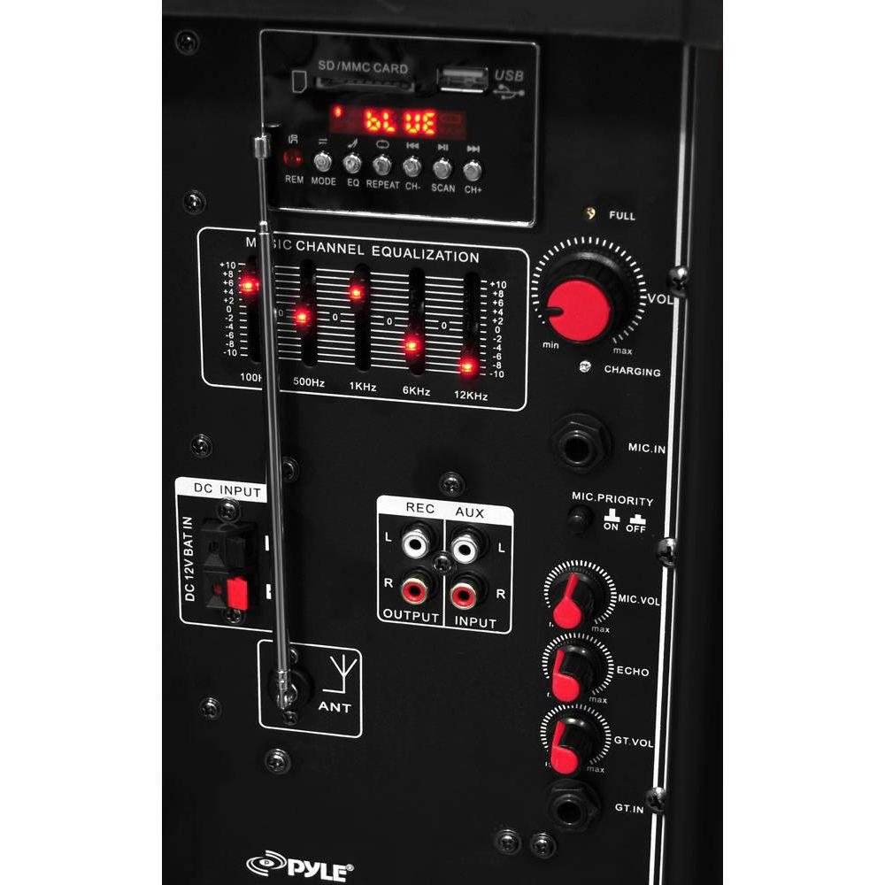 Pyle Pro PPHP152BMU 15" 2-Way Portable Rechargeable PA Loudspeaker System with Bluetooth