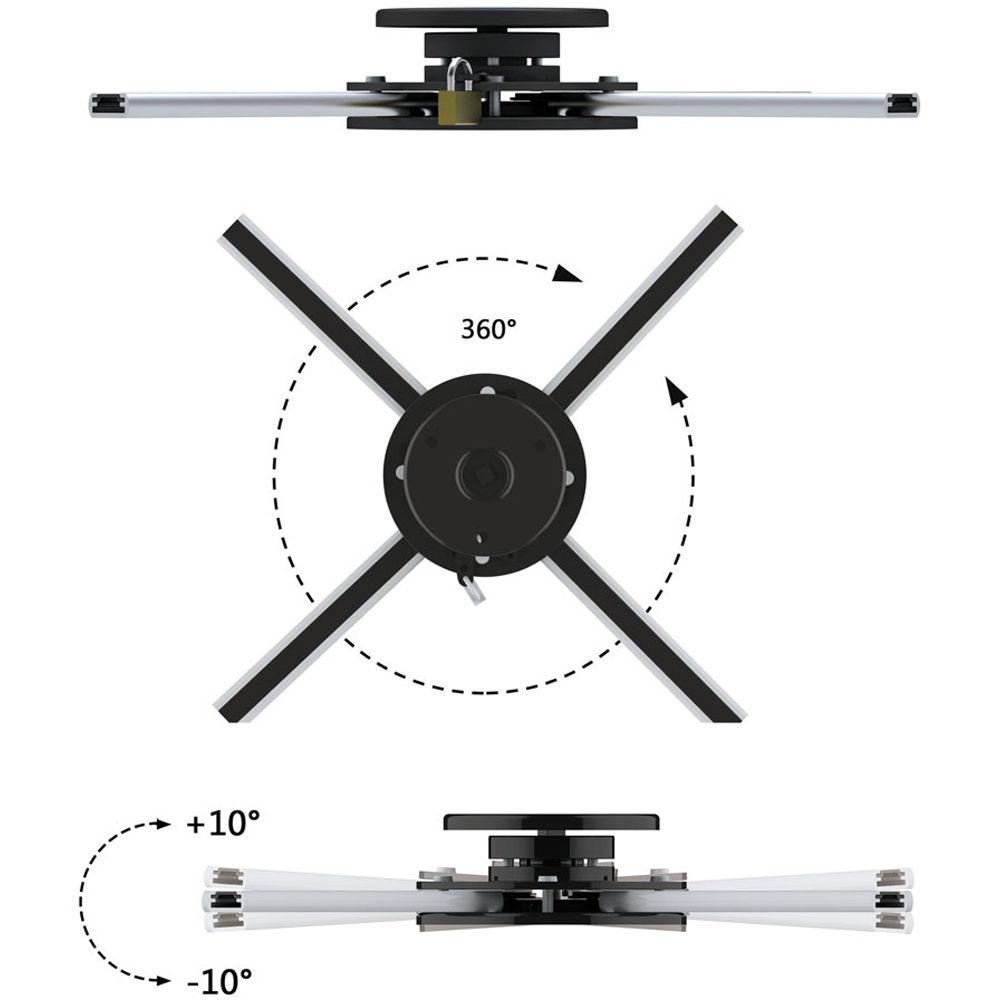 Pyle Pro Universal Anti-Theft Projector Ceiling Mount with Rotation & Tilt Adjustment