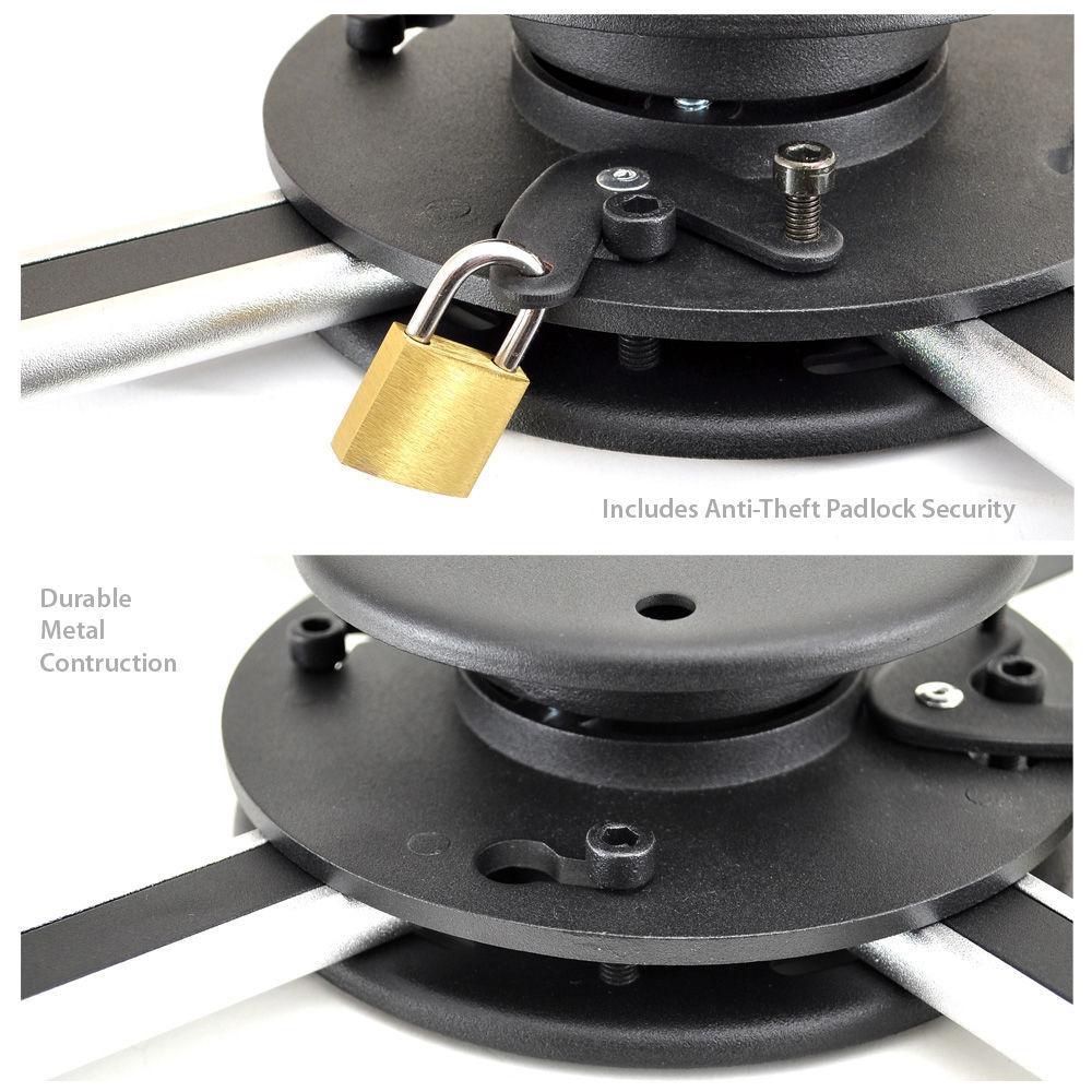 Pyle Pro Universal Anti-Theft Projector Ceiling Mount with Rotation & Tilt Adjustment