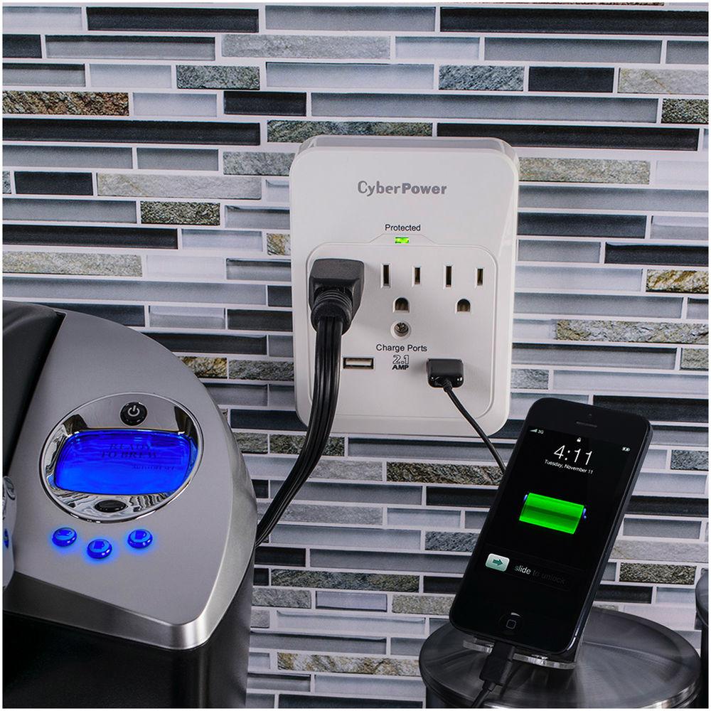 CyberPower Pro 3-Outlet Dual USB Surge Protector